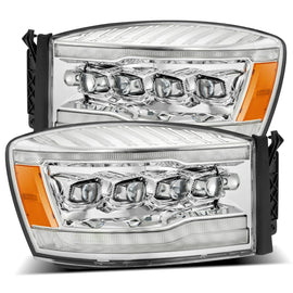 2006-2008 Dodge Ram NOVA-Series LED Projector Headlights Chrome Headlights Assembly AlphaRex 