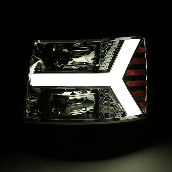 AlphaRex 2007-2013 Chevrolet Silverado LUXX-Series LED Projector Headlights Chrome