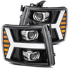 AlphaRex 2007-2013 Chevrolet Silverado LUXX-Series LED Projector Headlights Jet Black
