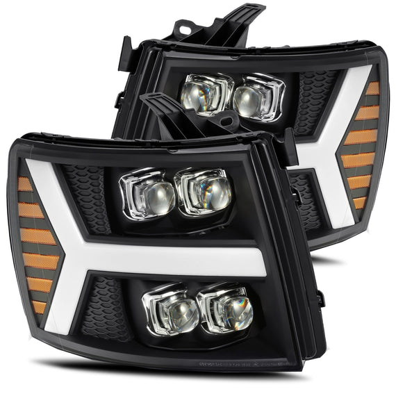 AlphaRex 2007-2013 Chevrolet Silverado NOVA-Series LED Projector Headlights Black
