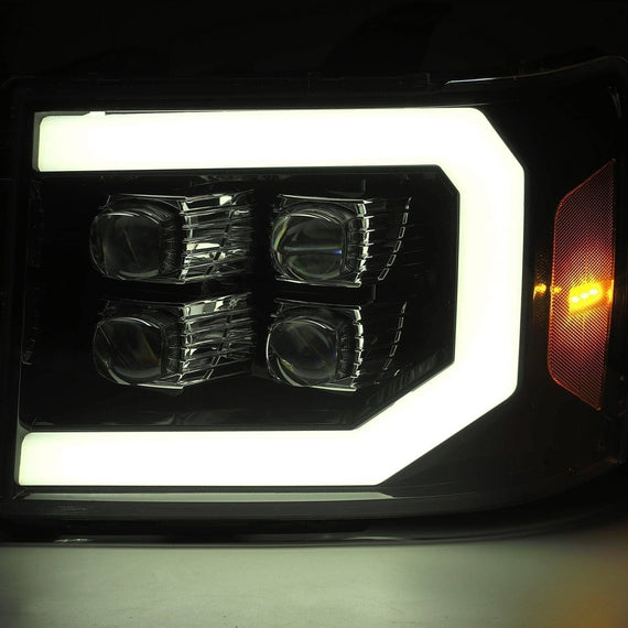 AlphaRex 2007-2013 GMC Sierra NOVA-Series LED Projector Headlights Black