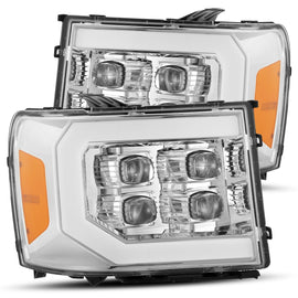 2007-2013 GMC Sierra NOVA-Series LED Projector Headlights Chrome Headlights Assembly AlphaRex 