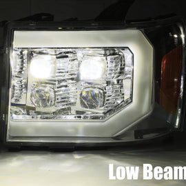 2007-2013 GMC Sierra NOVA-Series LED Projector Headlights Chrome Headlights Assembly AlphaRex 