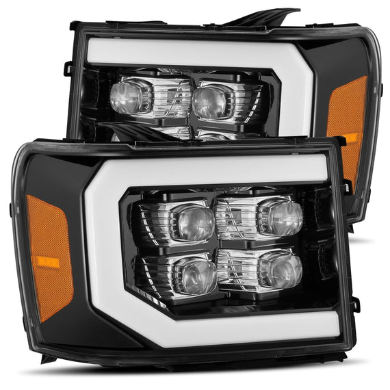 AlphaRex 2007-2013 GMC Sierra NOVA-Series LED Projector Headlights Jet Black