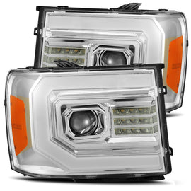 2007-2013 GMC Sierra PRO-Series Halogen Projector Headlights Chrome Headlights Assembly AlphaRex 