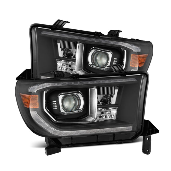 AlphaRex 2007-2013 Toyota Tundra LUXX-Series LED Projector Headlights Black (With Level Adjuster)