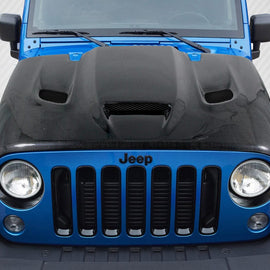 2007-2018 Jeep Wrangler DriTech Hellcat Look Carbon Fiber Hood Truck2go 