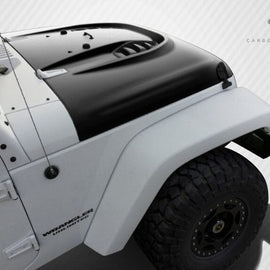 2007-2018 Jeep Wrangler Power Dome Carbon Fiber Hood Truck2go 