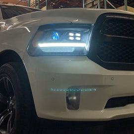 2009-2018 Ram Truck LUXX-Series (5th Gen 2500 Style) LED Projector Headlights Alpha-Black Headlights Assembly AlphaRex 