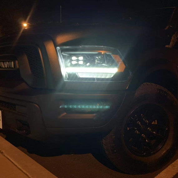 AlphaRex 2009-2018 Ram Truck LUXX-Series (5th Gen 2500 Style) LED Projector Headlights Black