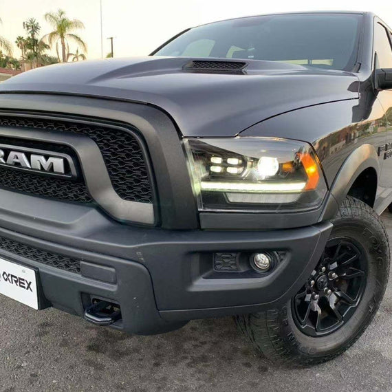 AlphaRex 2009-2018 Ram Truck PRO-Series (5th Gen 2500 Style) Projector Headlights Alpha-Black