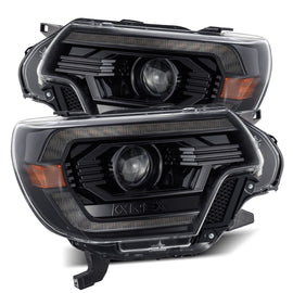 2012-2015 Toyota Tacoma LUXX-Series LED Projector Headlights Alpha Black Headlights Assembly AlphaRex 