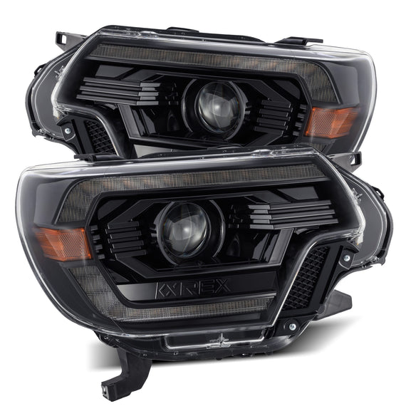 AlphaRex 2012-2015 Toyota Tacoma LUXX-Series LED Projector Headlights Alpha-Black