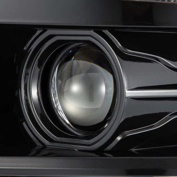 AlphaRex 2014-2015 Chevrolet Silverado LUXX-Series LED Projector Headlights Alpha-Black