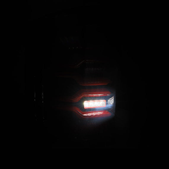 AlphaRex 2014-2018 Chevrolet Silverado 1500 LUXX-Series LED Tail Lights Black-Red