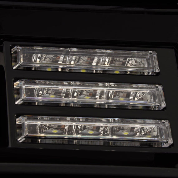 AlphaRex 2014-2018 GMC Sierra NOVA-Series LED Projector Headlights Alpha-Black