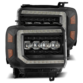 2014-2018 GMC Sierra NOVA-Series LED Projector Headlights Black Headlights Assembly AlphaRex 