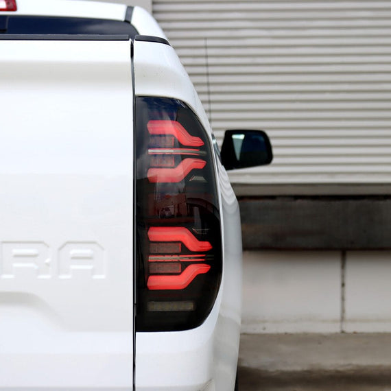 AlphaRex 2014-2021 Toyota Tundra LUXX-Series LED Tail Lights Black-Red