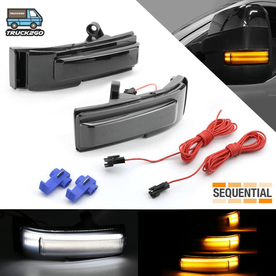 2015-2018 Ford F-150 Side View Mirror Sequential Turn Signal LED Lights | Smoked lens