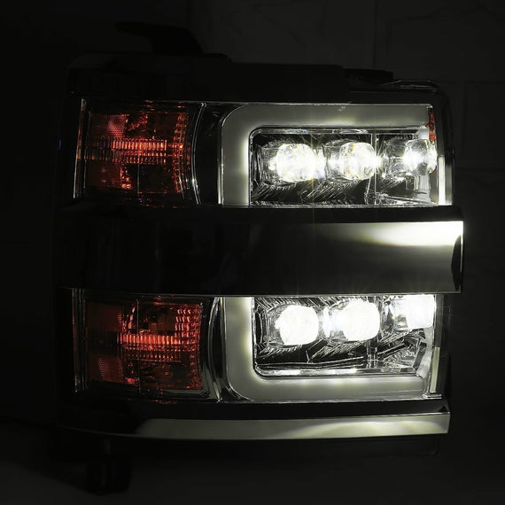 AlphaRex 2015-2019 Chevrolet Silverado 2500HD/3500HD MK II NOVA-Series LED Projector Headlights Chrome