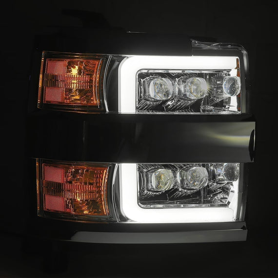 AlphaRex 2015-2019 Chevrolet Silverado 2500HD/3500HD MK II NOVA-Series LED Projector Headlights Chrome