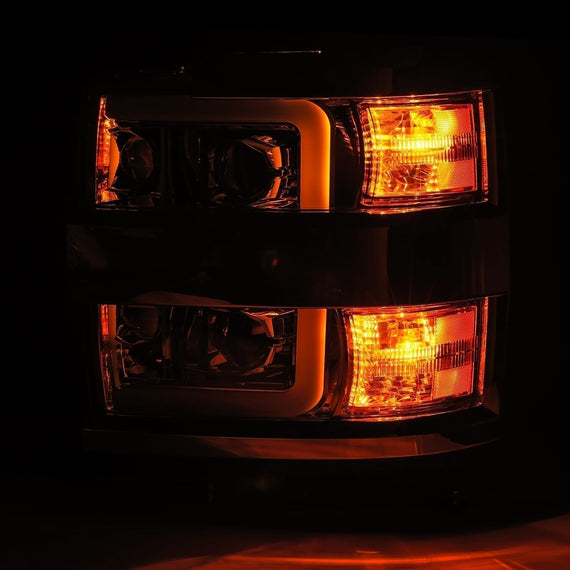 AlphaRex 2015-2019 Chevrolet Silverado 2500HD/3500HD PRO-Series Halogen Projector Headlights Chrome