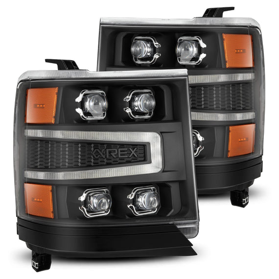 AlphaRex 2016-2018 Chevrolet Silverado 1500 NOVA-Series LED Projector Headlights Black