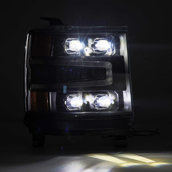 AlphaRex 2016-2018 Chevrolet Silverado 1500 NOVA-Series LED Projector Headlights Black