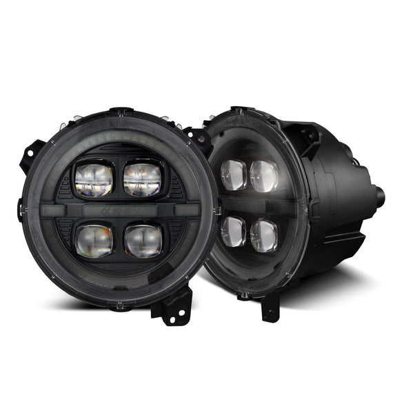 AlphaRex 2018-2024 JEEP Gladiator JT NOVA-Series LED Projector Headlights Alpha-black