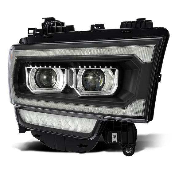 AlphaRex 2019-2022 Ram 2500/3500/4500/5500 PRO-Series Halogen Projector Headlights Black