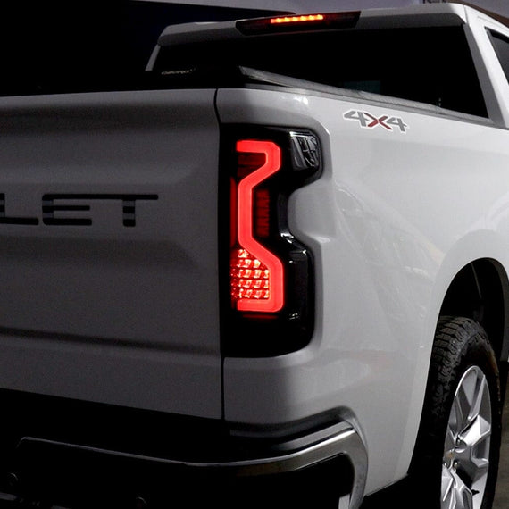 AlphaRex 2019-2024 Chevrolet Silverado 1500 PRO-Series LED Tail Lights Red Smoke