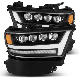 2019-2023 Ram 1500 NOVA-Series LED Projector Headlights Black Headlights Assembly AlphaRex 