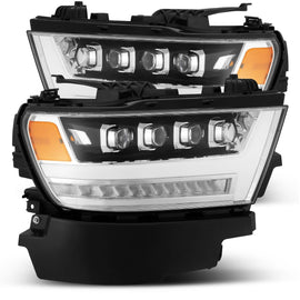 2019-2023 Ram 1500 NOVA-Series LED Projector Headlights Chrome Headlights Assembly AlphaRex 