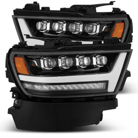 2019-2023 Ram 1500 NOVA-Series LED Projector Headlights Jet Black Headlights Assembly AlphaRex 