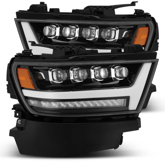 AlphaRex 2019-2024 Ram 1500 NOVA-Series LED Projector Headlights Jet Black