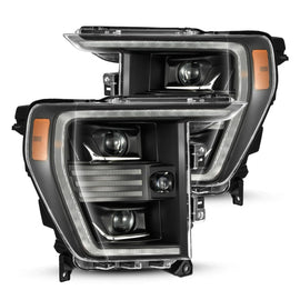 2021-2023 Ford F150 PRO-Series Halogen Projector Headlights Black Headlights Assembly AlphaRex 