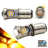3157 / 3156 Turn Signal - Daytime Running DRL LED Projector Light Bulbs (Amber Yellow)