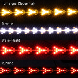 60" Arrow Style Multi-Function Sequential Triple LED Tailgate Light Bar LED Tailgate Light Bar Truck2go 