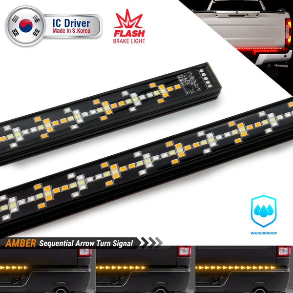 Arrow Style Multi-Function Sequential Triple LED Tailgate Light Bar