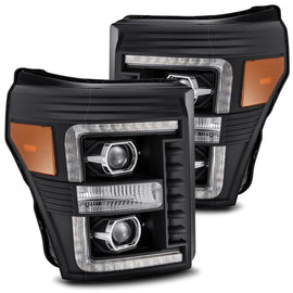 AlphaRex 2011-2016 Ford Super Duty LUXX-Series LED Projector Headlights Black Headlights Assembly AlphaRex 