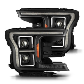 AlphaRex 2018-2020 Ford F-150 (MK II 14th Gen Style) LUXX-Series LED Projector Headlights Black Headlights Assembly Truck2go 