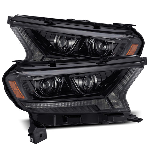 AlphaRex 2019-2022 Ford Ranger LUXX-Series LED Projector Headlights Alpha-Black