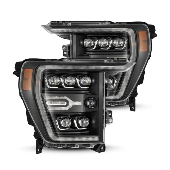 AlphaRex 2021-2023 Ford F-150 Raptor NOVA-Series LED Projector Headlights Black