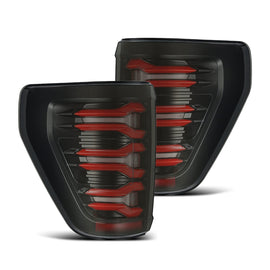 AlphaRex 2021-2023 Ford F150 LUXX-Series LED Tail Lights Black-Red Headlights Assembly AlphaRex 