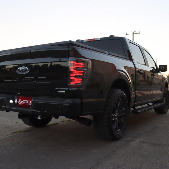 AlphaRex 2021-2023 Ford F-150 LUXX-Series LED Tail Lights Black-Red