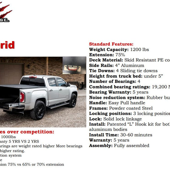 2004-2023 Chevrolet Colorado / GMC Canyon Cargo Truck Bed Slide