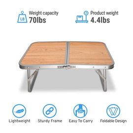 Portable camping table outdoor use table mini wooden made by truck2go