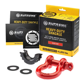 Heavy duty D-ring shackle Supreme Suspension red shackle ring